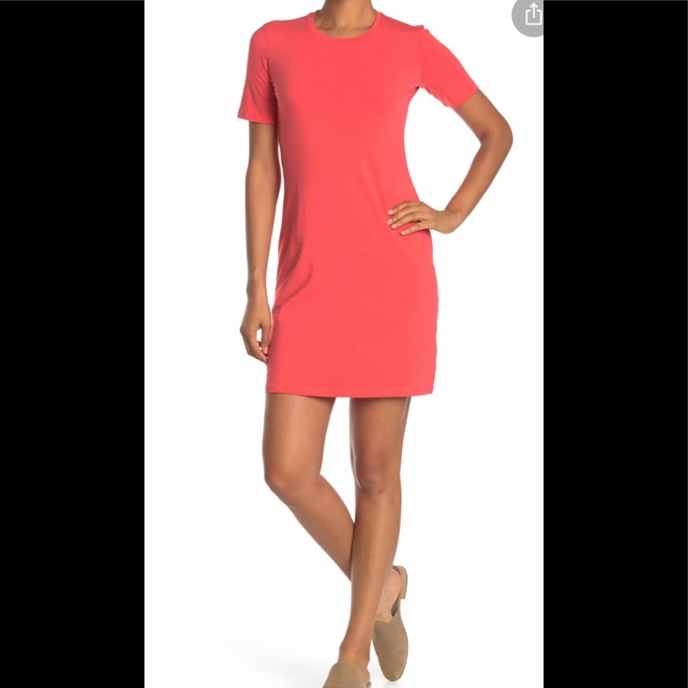 Theory T-Shirt Dress in Neon Pink—NWT